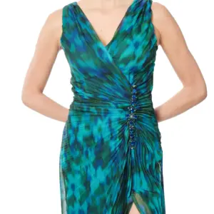 Glitter One Shoulder Long Evening Dress Pleated High Slit