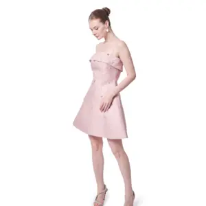 Beaded cocktail dress A-line thin straps