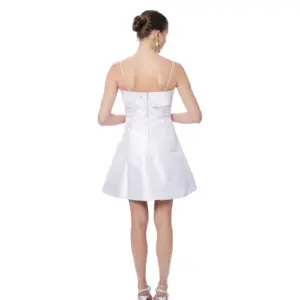 Beaded formal dress short thin straps