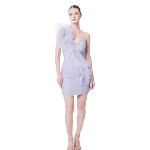 Dramatic ruffle dress one shoulder cocktail