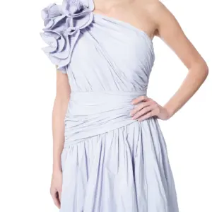 Floral gown one shoulder evening high slit