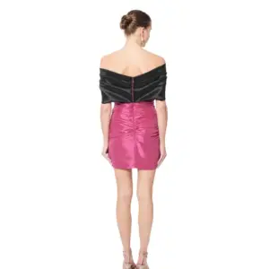 Mini cocktail dress off shoulder bow fitted