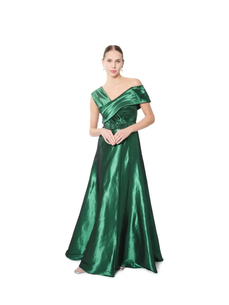 Off shoulder formal dress wrap belt