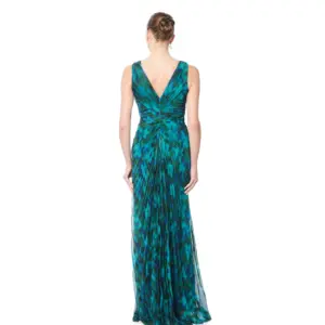 Glitter One Shoulder Long Evening Dress Pleated High Slit