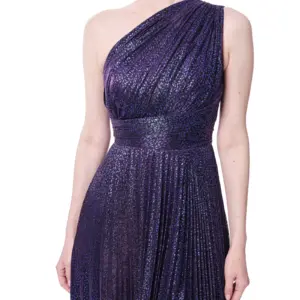 One shoulder formal dress glitter high slit
