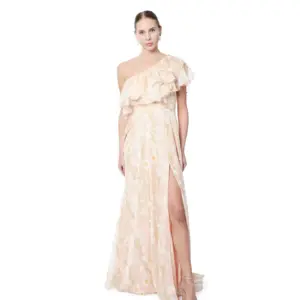 One shoulder ruffled dress floral maxi