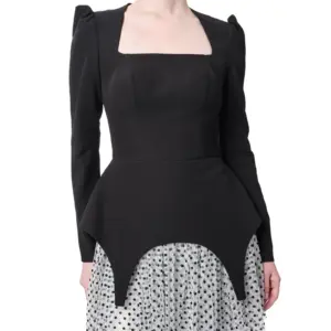 Polka dot cocktail dress puff sleeve formal
