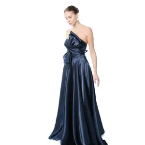 Strapless formal dress bow accent detail